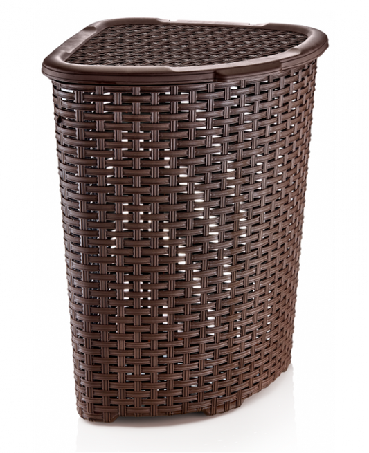 Rattan Style Laundry Basket Plastic 52 Litre Assorted Colours D05005 (Big Parcel Rate)