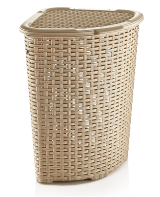 Rattan Style Laundry Basket Plastic 52 Litre Assorted Colours D05005 (Big Parcel Rate)