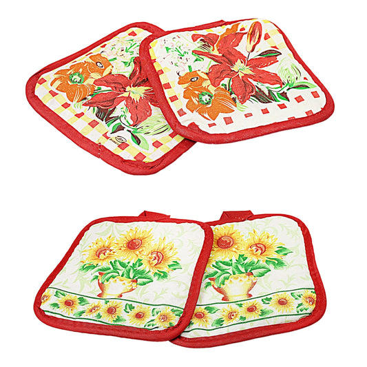 Floral Decorative Heat Proof Handy Oven Gloves Mittens 0317 (Parcel Rate)