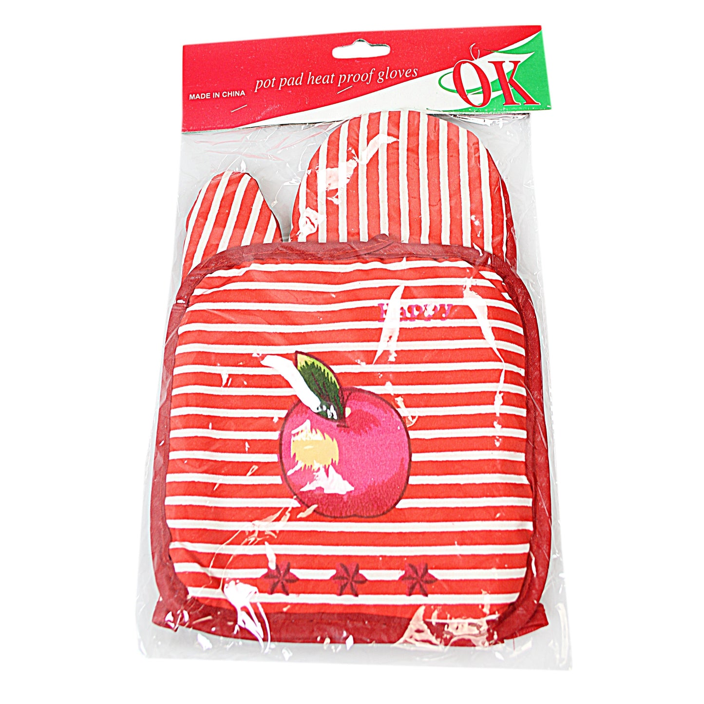 Stripey Decorative Heat Proof Handy Oven Gloves 9096 (Large Letter Rate)
