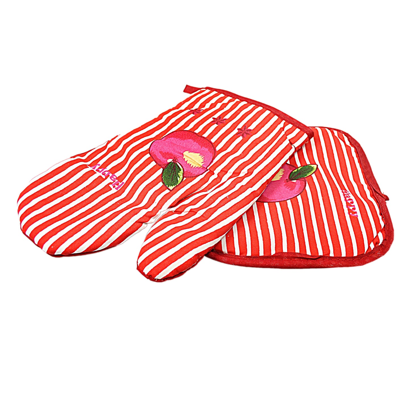 Stripey Decorative Heat Proof Handy Oven Gloves 9096 (Large Letter Rate)