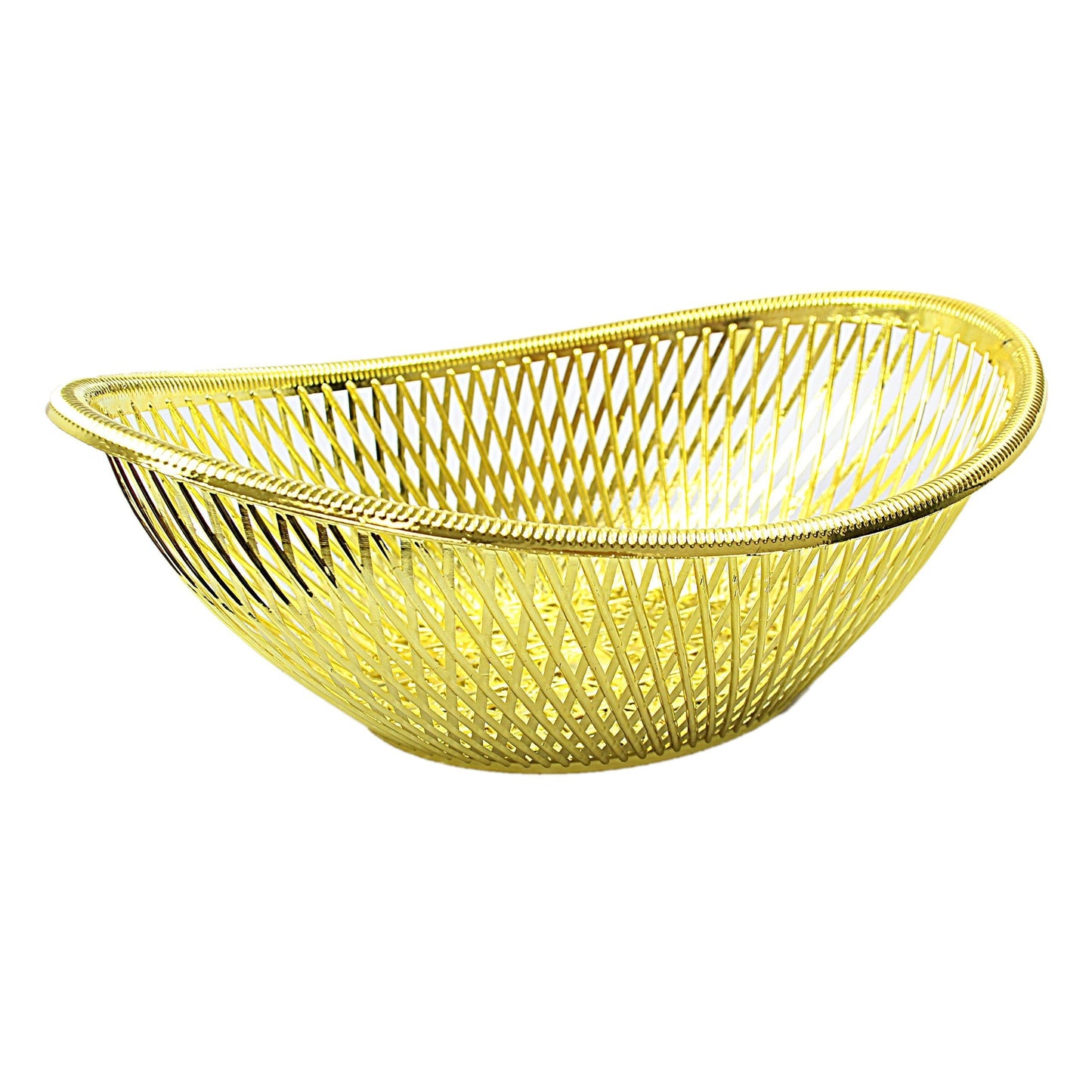 High Quality Gold/ Silver Basket Serving Tray 12cm x 30cm 0317 (Parcel Rate)