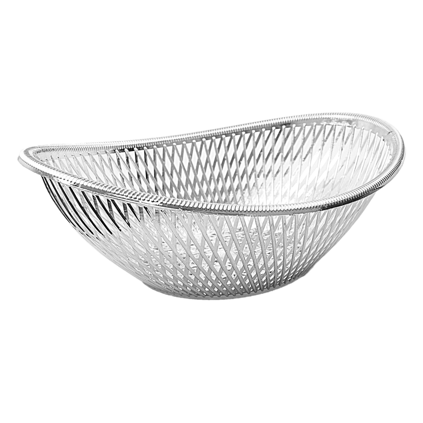 High Quality Gold/ Silver Basket Serving Tray 12cm x 30cm 0317 (Parcel Rate)
