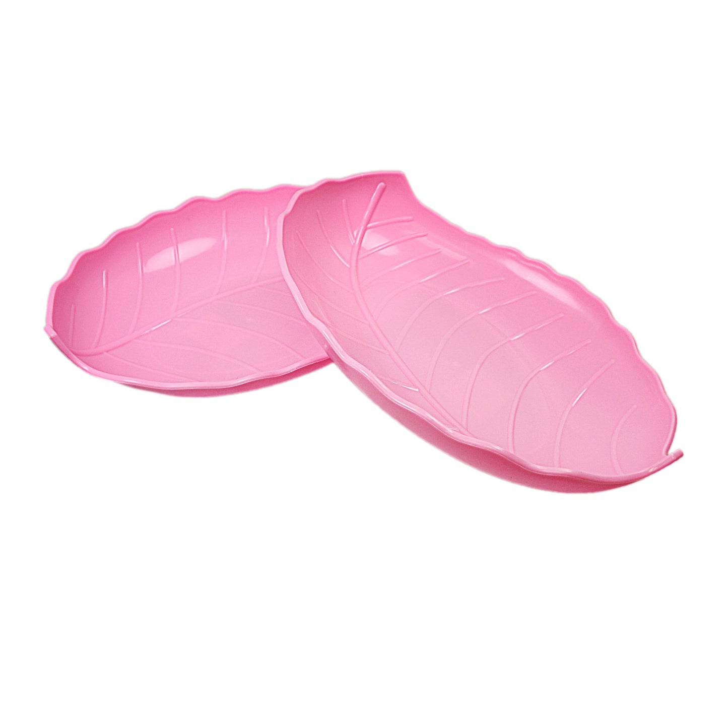 2 Pack Leaf Shaped Plastic Dish Tray Assorted Colours 29cm 3228 (Parcel Rate)