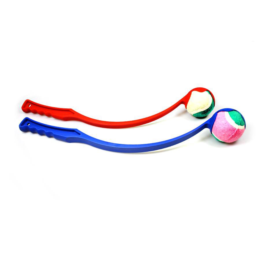 Plastic Dog Tennis Ball Chucker Launcher 35 cm Assorted Colours 7253 (Parcel Rate)