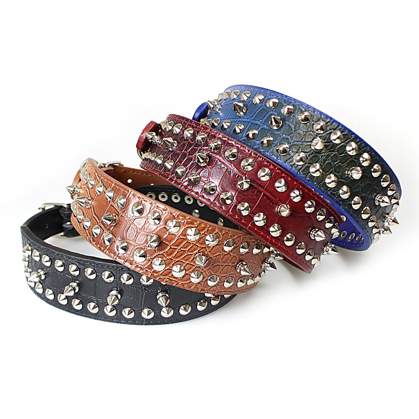 Adjustable Cat Dog PU Leather Neck Collar With Belt Buckle 56cm 2014 (Parcel Rate)