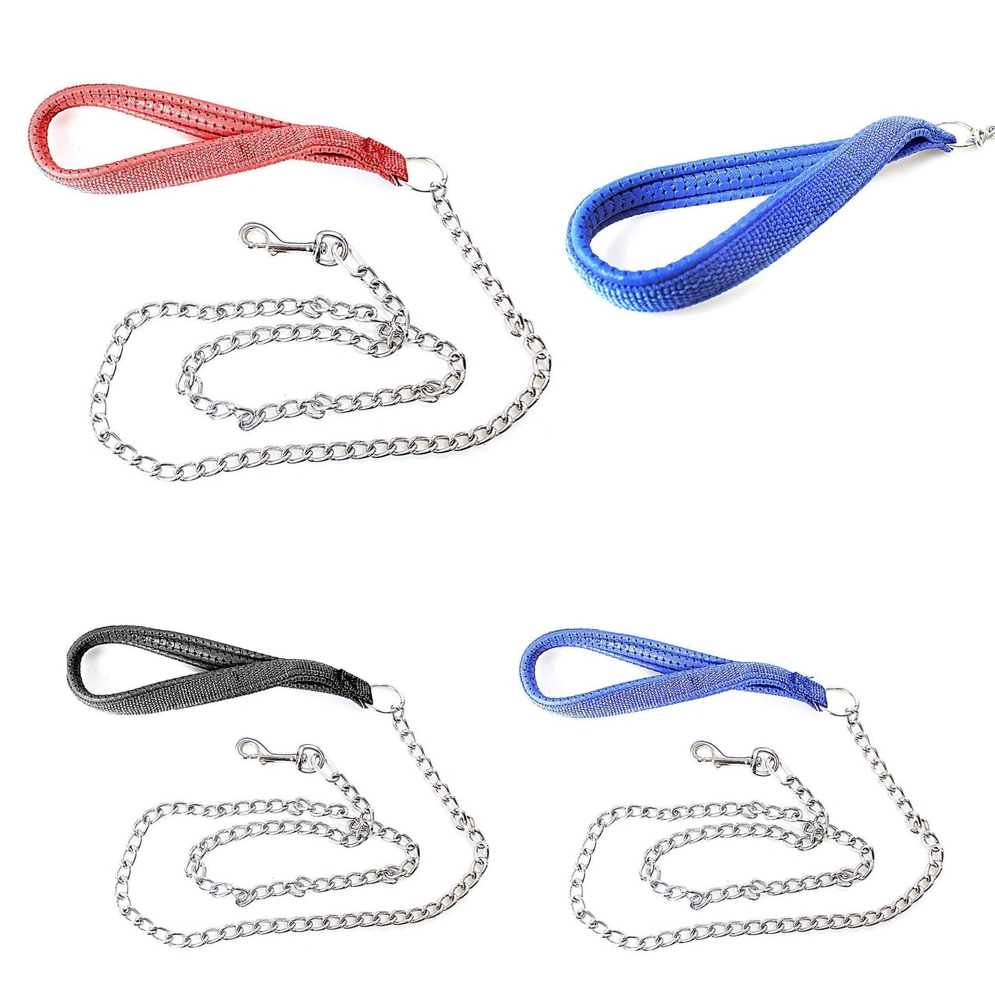 Heavy Duty Dogs Lead With Chain 20cm Strap With 97cm Chain 3 Colours 3033/3303 (Large Letter Rate)