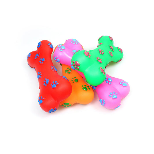 Dog Pet Toy Squeeze Bone Assorted Colours 0066 (Parcel Rate)