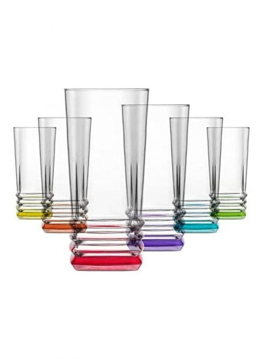 Coloured Elegant Hi Ball Tumbler Glass 335cc 6Pcs Set ELG379OB0 (Parcel Rate)