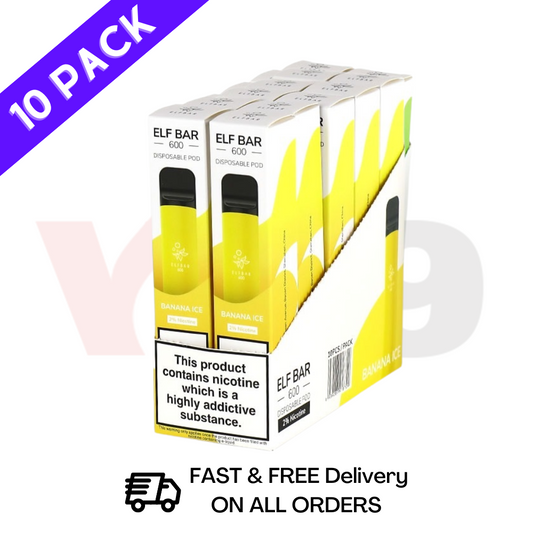  Elf Bar Bulk Price Banana Ice 10 x Disposable Vape Multipack - VU9 Wholesale