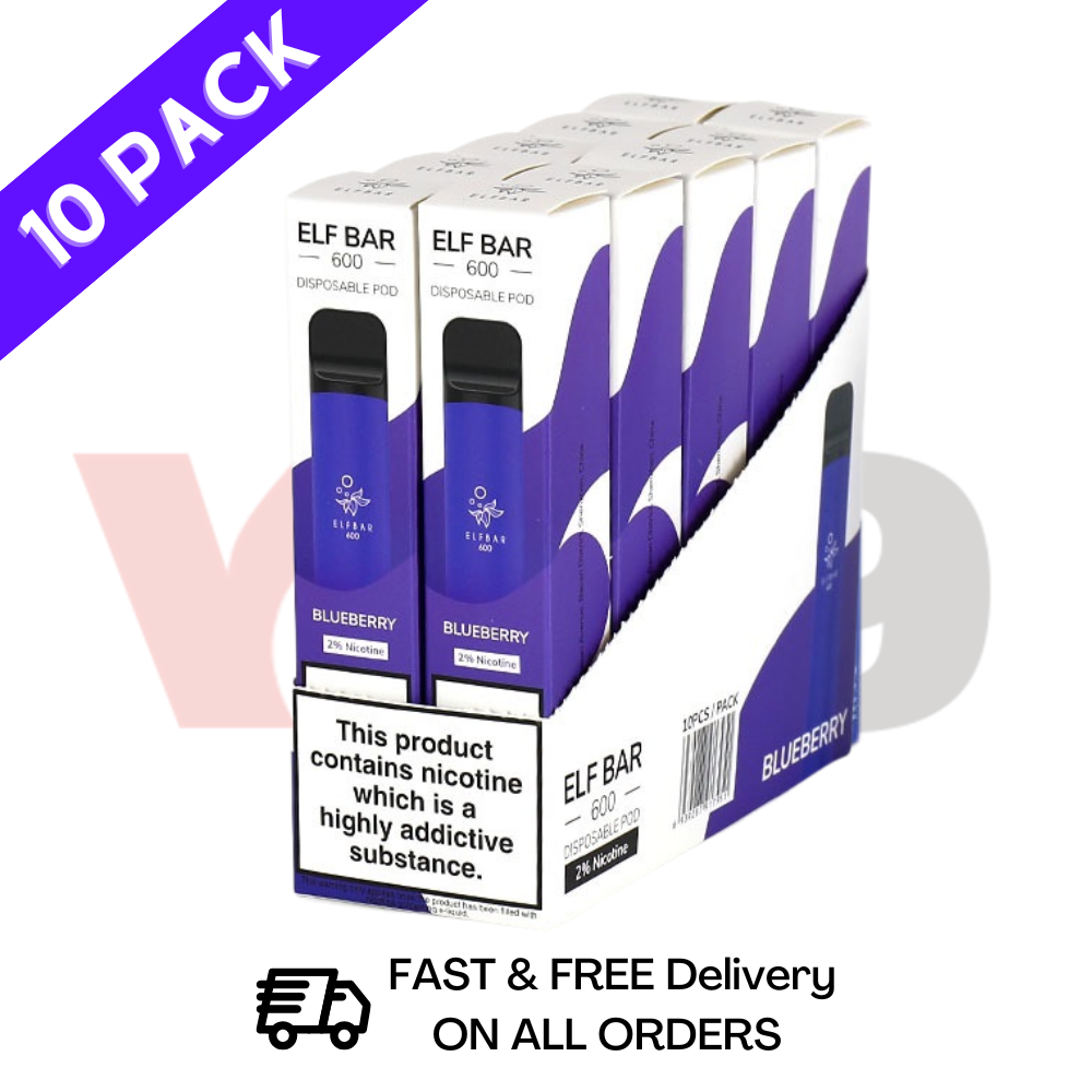  Elf Bar Bulk Price Blueberry 10 x Disposable Vape Multipack - VU9 Wholesale