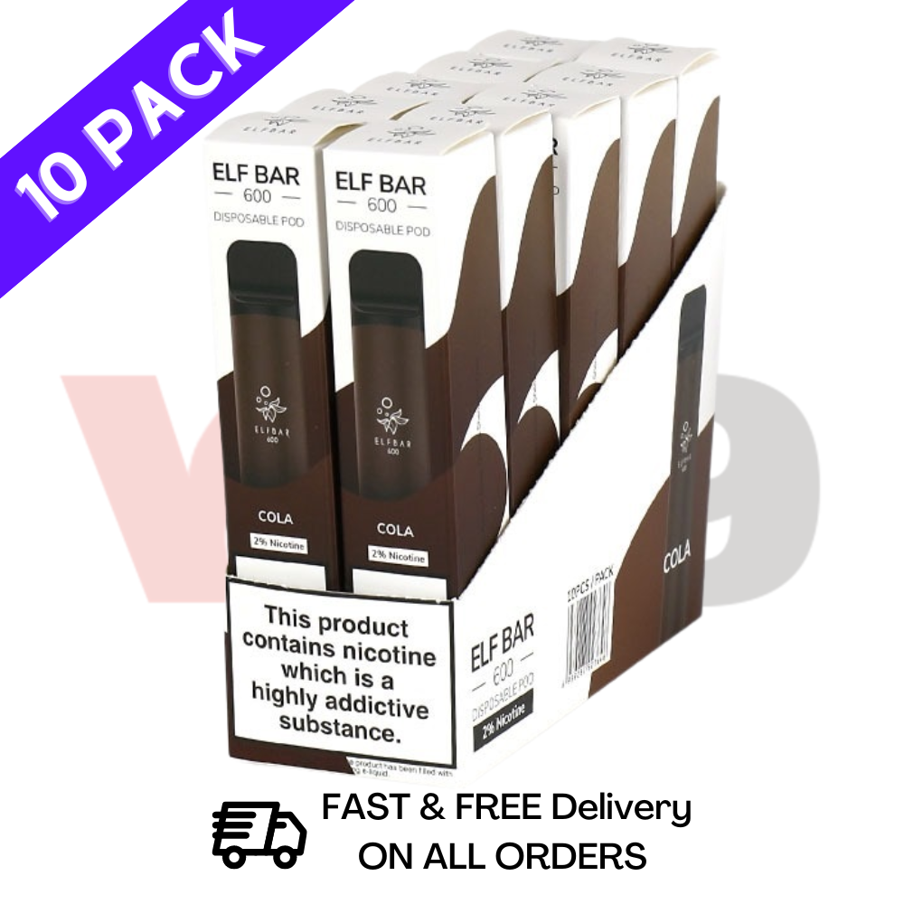  Elf Bar Bulk Price Cola 10 x Disposable Vape Multipack - VU9 Wholesale