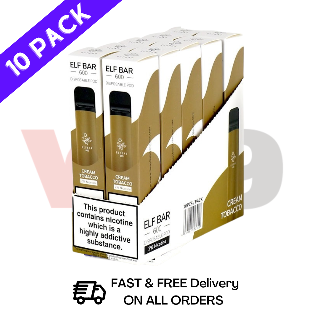  Elf Bar Bulk Price Cream Tobacco 10 x Disposable Vape Multipack - VU9 Wholesale