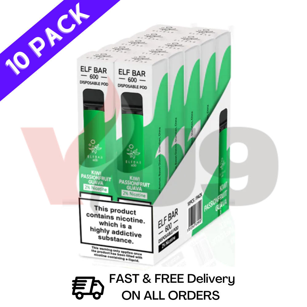  Elf Bar Bulk Price Kiwi Passionfruit Guava  10 x Disposable Vape Multipack - VU9 Wholesale