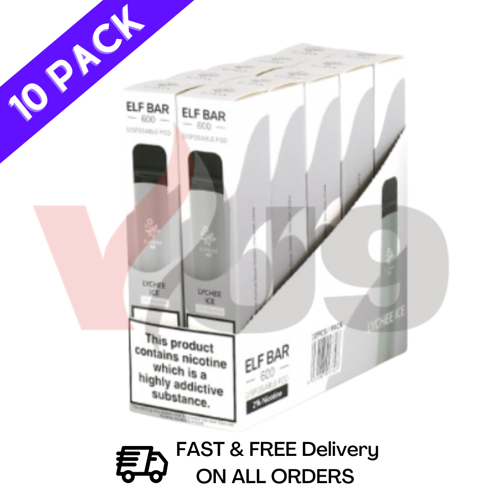  Elf Bar Bulk Price Lychee Ice 10 x Disposable Vape Multipack - VU9 VAPE Wholesale