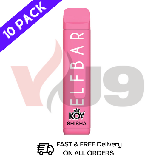 Elf Bar Two Cherry Pack of 10 Shisha Range Flavour Bulk Buy Today! 
