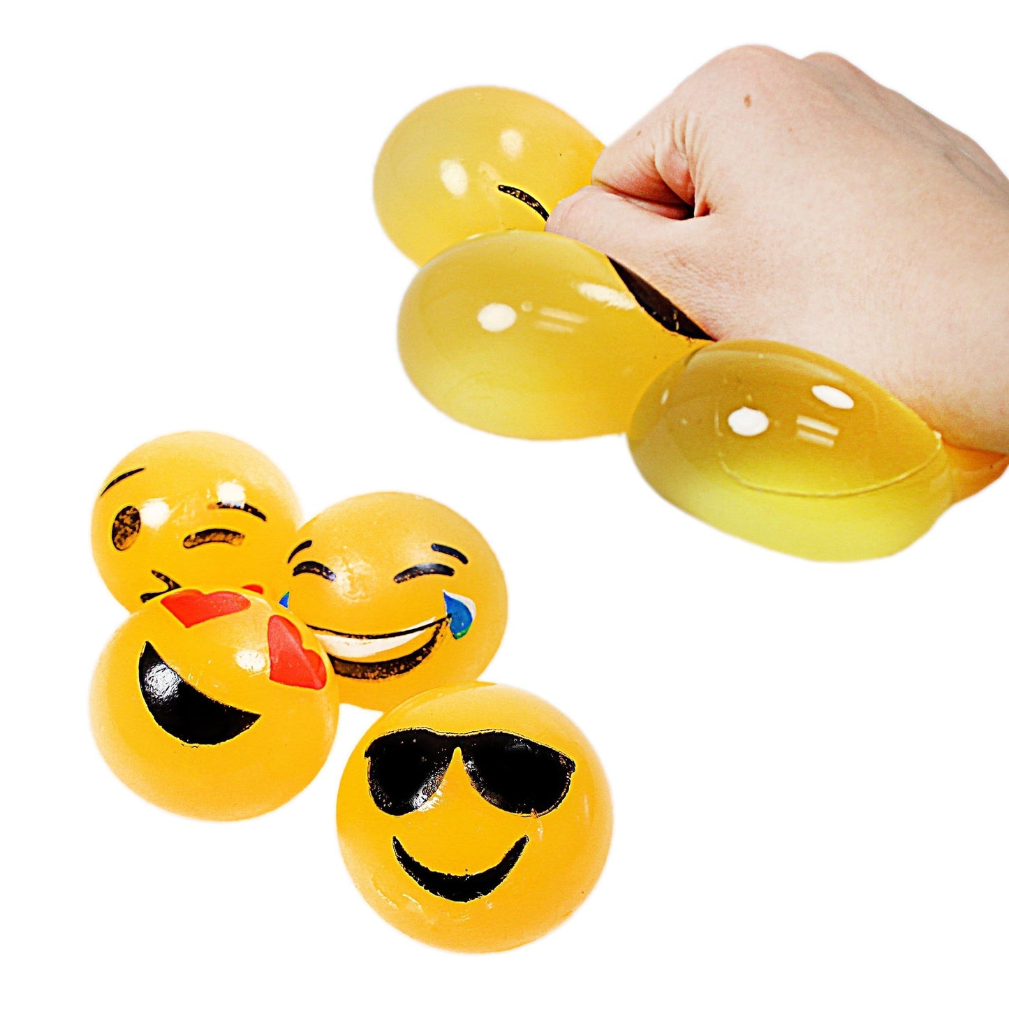 1 x Emoji Splat Ball Smiley Face Stress Squeeze Ball 5006 (Parcel Rate)