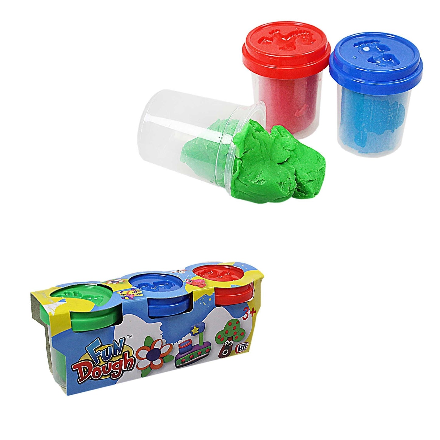 Childrens Fun Playing Modelling Dough Assorted 3 Colours 7231 (Parcel Rate)