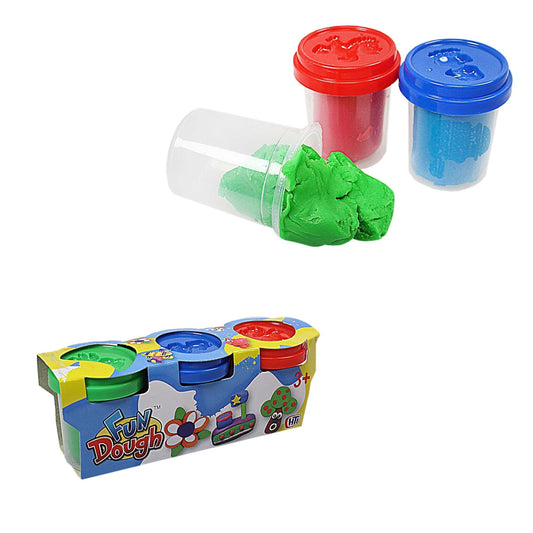 Childrens Fun Playing Modelling Dough Assorted 3 Colours 7231 (Parcel Rate)