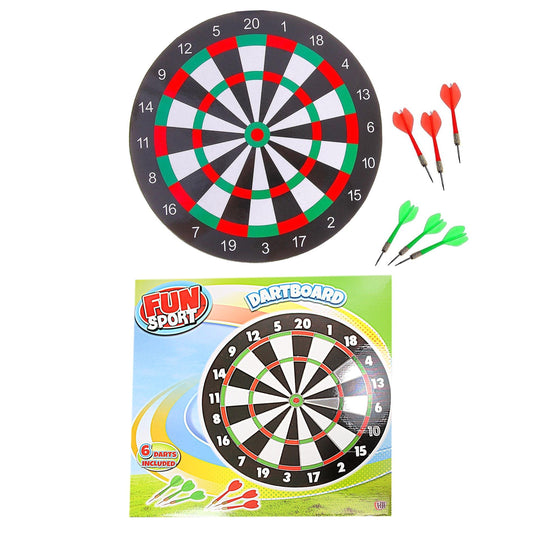 Traditional Dart Board Game Fun Sport Includes 6 Darts 42cm 5351 (Parcel Rate)