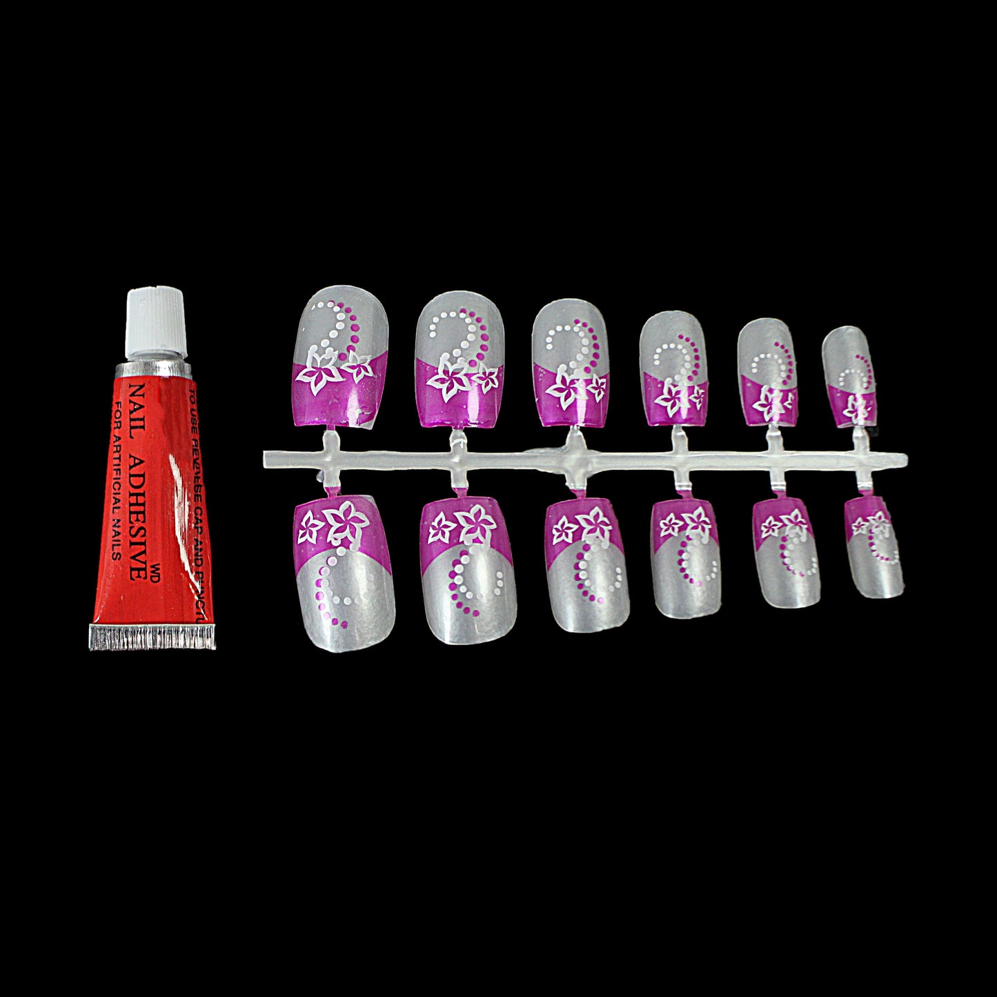 Professional Touch Finger Nail Tips False Nails Assorted Colour With Glue 1195 (Large Letter Rate)