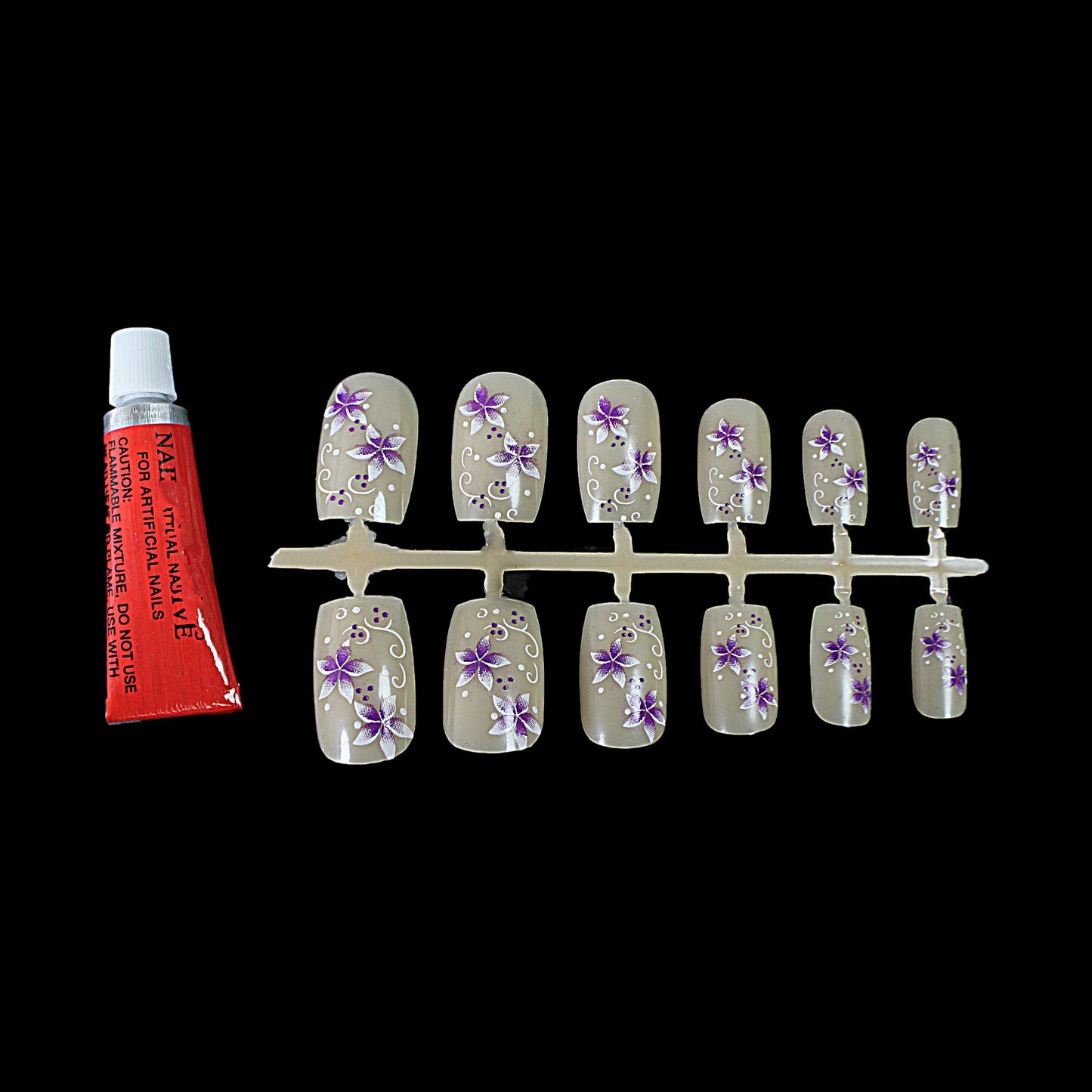 Professional Touch Finger Nail Tips False Nails Assorted Colour With Glue 1195 (Large Letter Rate)
