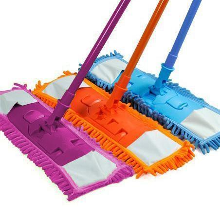 Microfibre Folding Adjustable 360 Plastic Mop With Handle Assorted Colours 2045 (Parcel Rate)