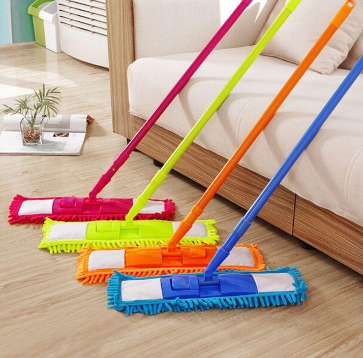 Microfibre Folding Adjustable 360 Plastic Mop With Handle Assorted Colours 2045 (Parcel Rate)