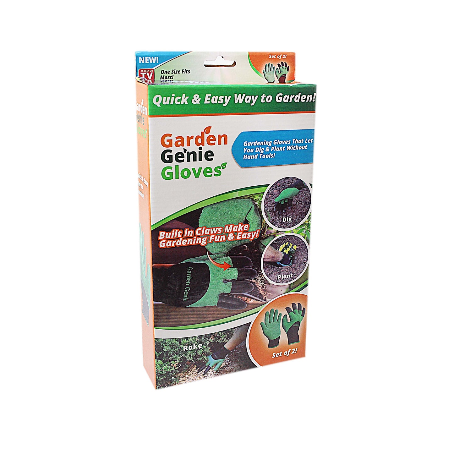 Garden Genie Gloves For Digging & Planting With 4 ABS Plastic Claws Gardening 4303 (Parcel Rate)