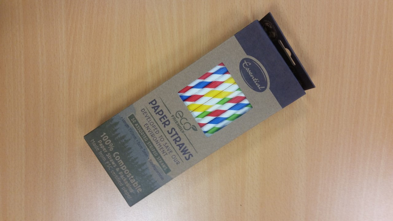Assorted Colours Paper Straws Pack of 50 STASTPS5 (Parcel Rate)