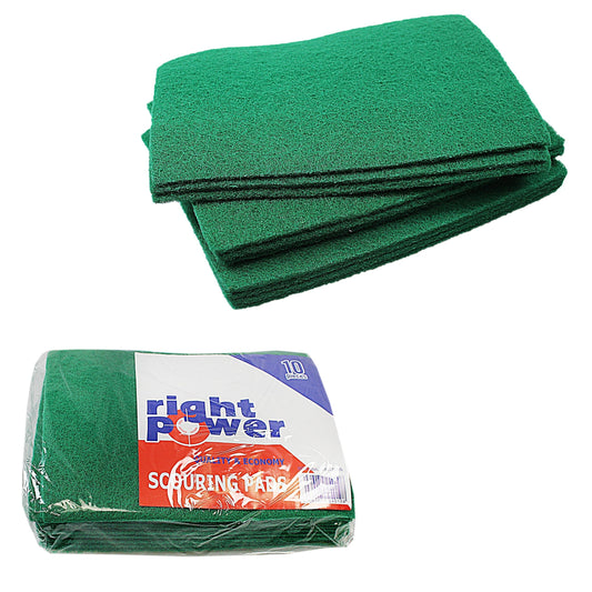 Green Scourer Pads Pack Of 10 Kitchen Use RP4010 (Large Letter Rate)