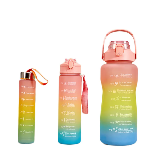 Plastic Water Drinking Bottle Set of 3 Assorted Colours 7359 (Parcel Rate)