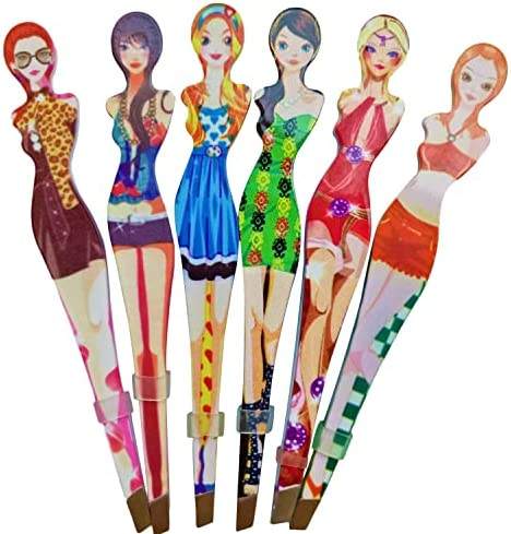 Metal Eyebrow Tweezers 9.5 cm Box of 12 Assorted Designs 00546 (Parcel Rate)