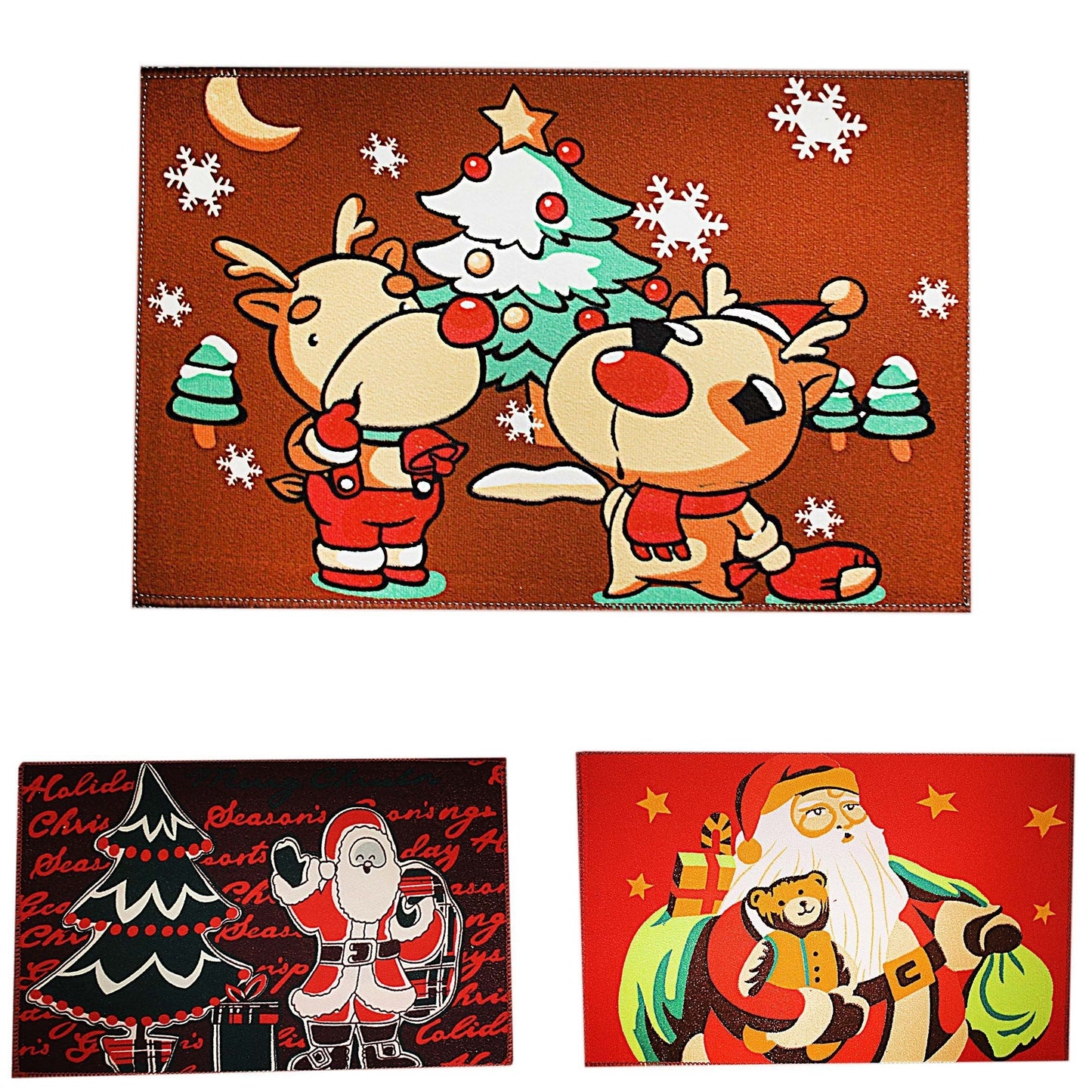 Festive Christmas Season Design Indoor/Outdoor Machine Washable Mats 70cm x 45cm Assorted Designs, Random Sent 4165/1416 (Parcel Rate)