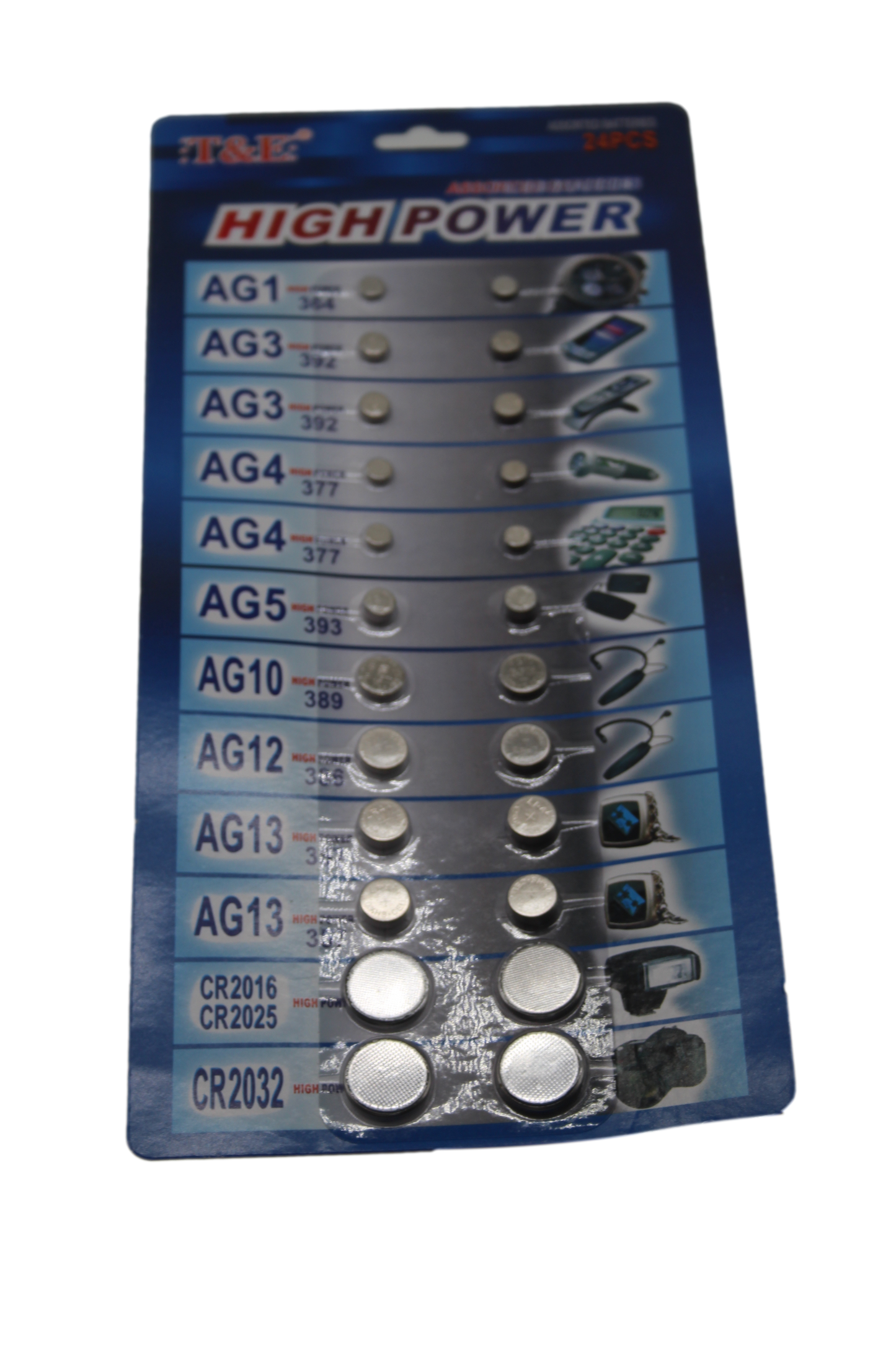High Power Button Alkaline Cell Batteries Various Sizes 15 x 30cm 2027 (Parcel Rate)