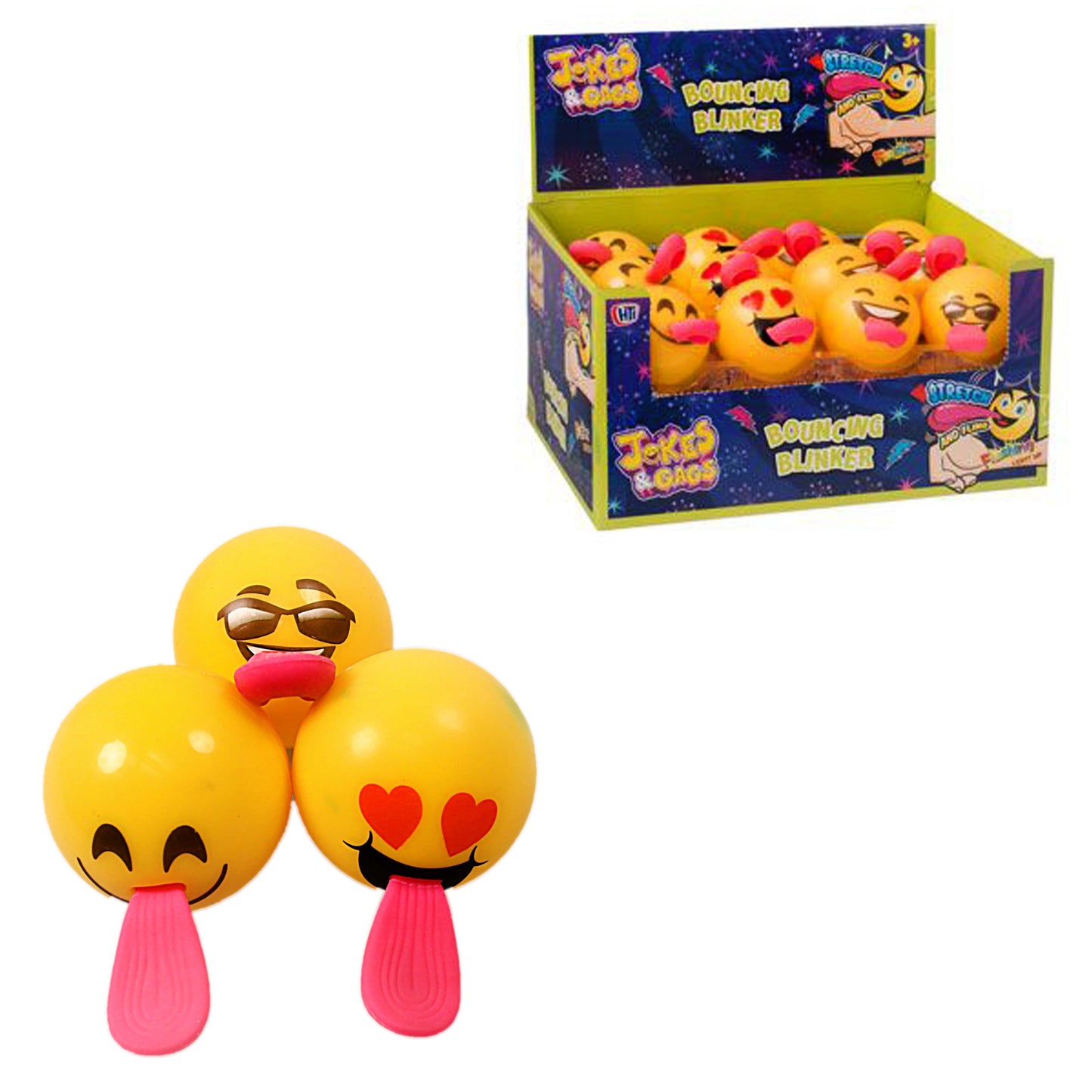 Emoji Ball Bouncing Blinker Long Tongue Soft Toy Kids 5001 (Parcel Rate)