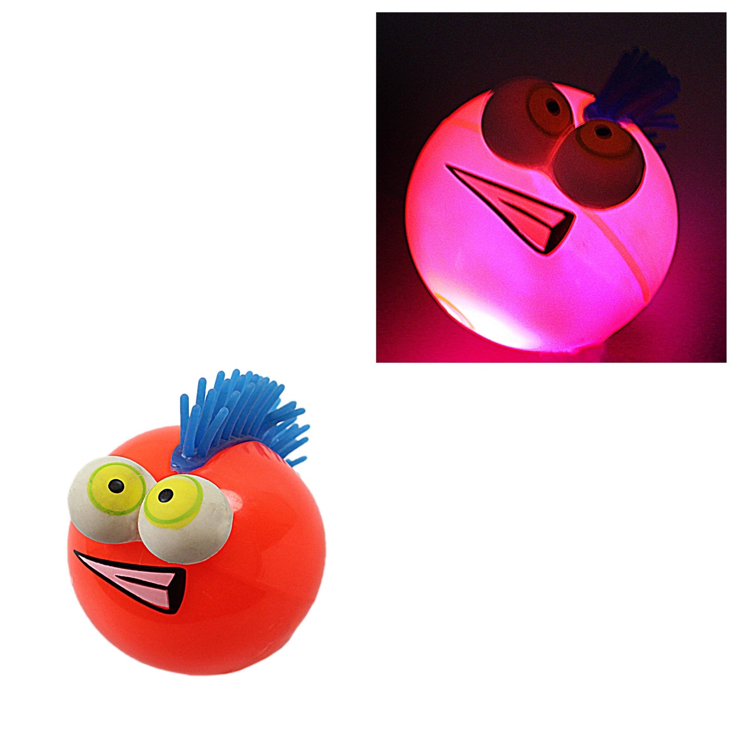 Fun Angry Face Crazy Critters Light Up Kids Squeeze Throwing Balls 6981 (Parcel Rate)