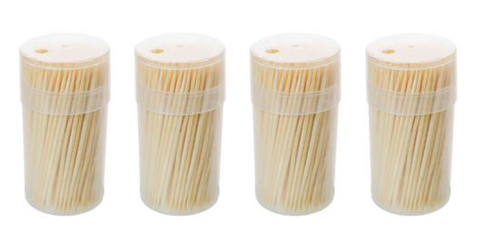 IIGEurope Bamboo Cocktail Sticks Toothpicks 600pcs Pack of 4 KG1 (Parcel Rate)