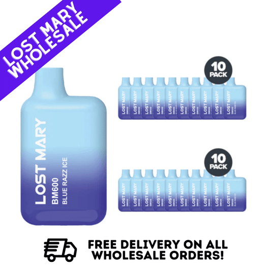 Lost Mary 600Puff BM600 Bar Box Of 10 Vapes Disposable Device - Wholesale Vape Bulk Buy Free Delivery VU9