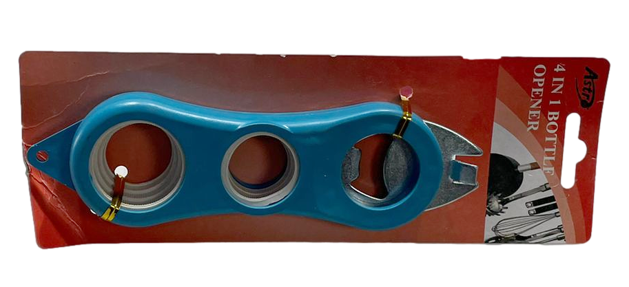 4 In 1 Bottle Opener Kitchen Essential Assorted Colours MCC2959 (Parcel Rate)