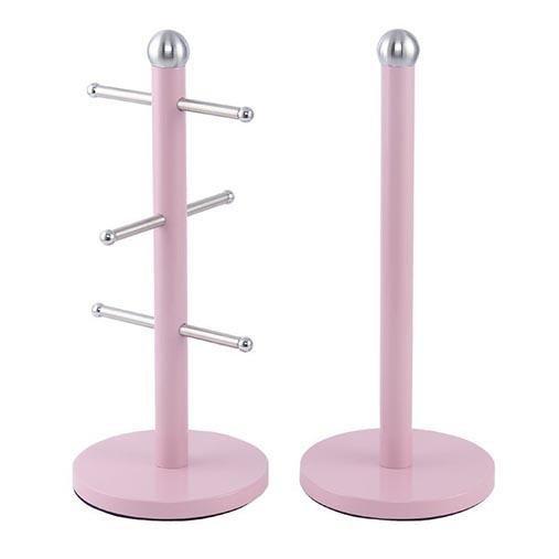 Free Standing Metallic Kitchen Roll And Mug Holder Assorted Colours 33cm 2010 (Parcel Rate)
