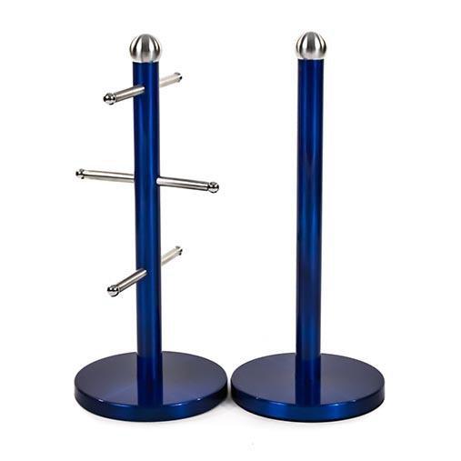 Free Standing Metallic Kitchen Roll And Mug Holder Assorted Colours 33cm 2010 (Parcel Rate)