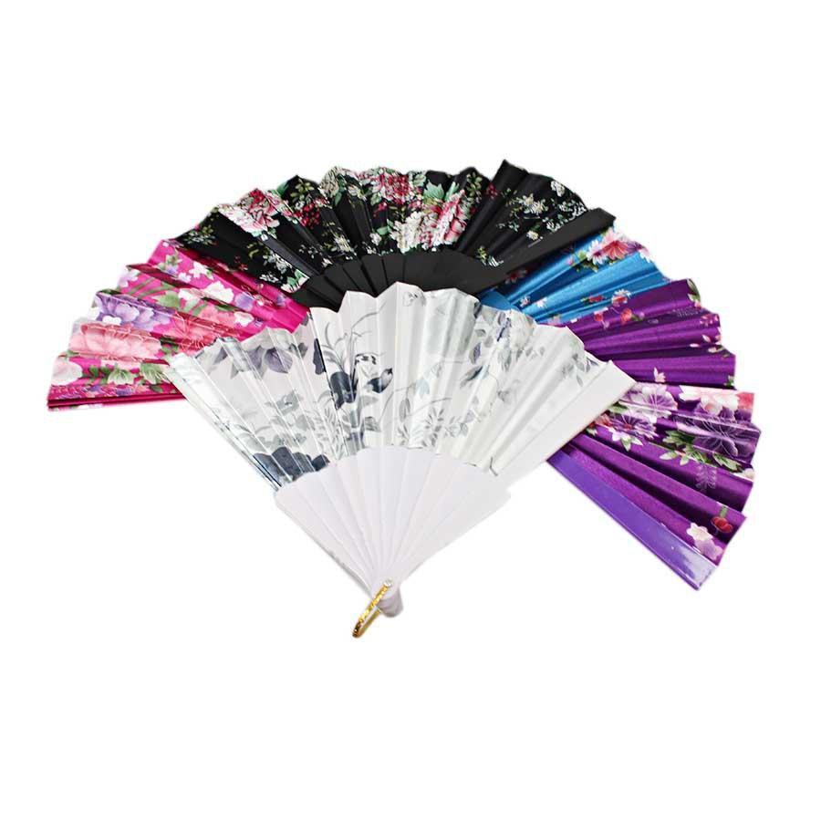 Chinese Folding Black Frame Peony Pattern Nylon Handheld Mini Folding Hand Fan 0916 (Parcel Rate)