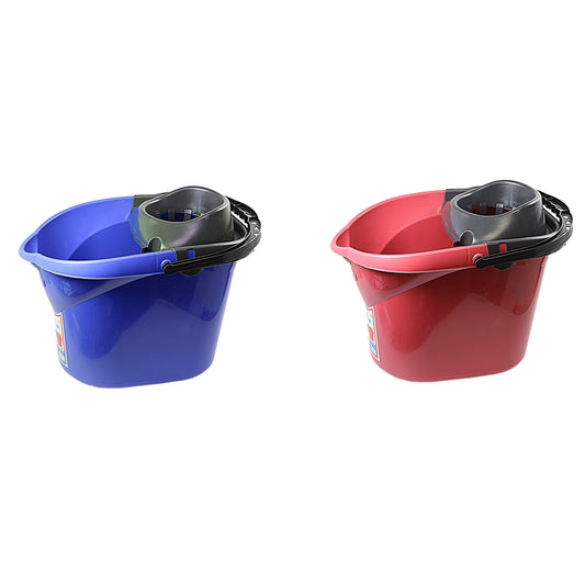 Mop Bucket Plastic Kitchen Bathroom Household Use 13 Litre Assorted Colours H1186 (Parcel Rate)