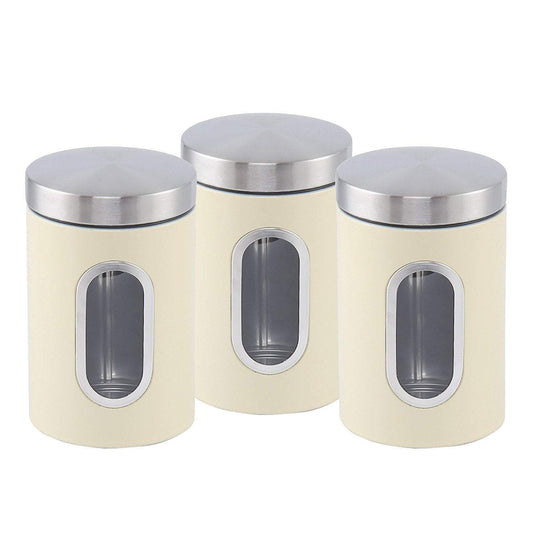 Nea 3Pc Canister Set Natura Cream Home Kitchen 2696 (Parcel Rate)