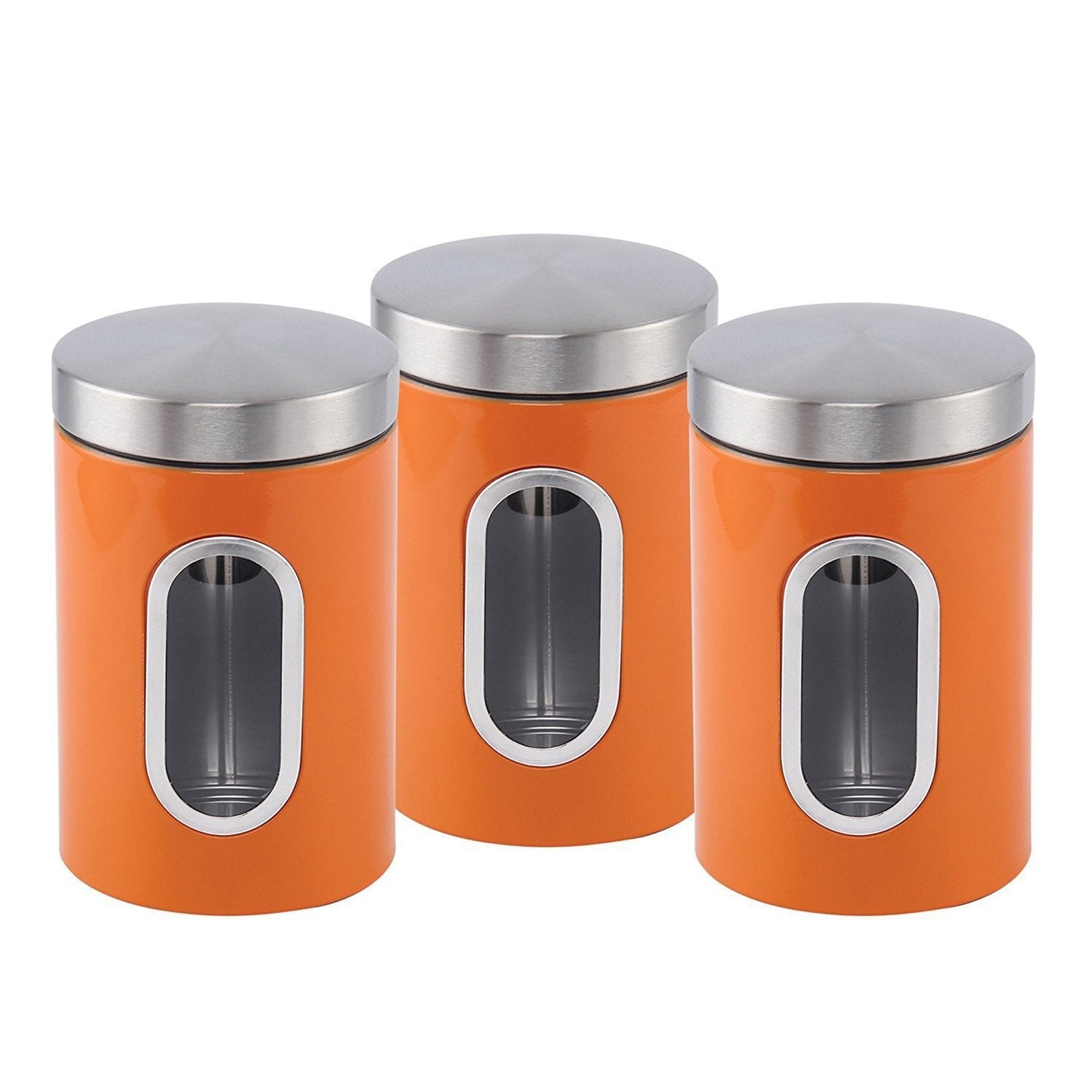 Nea 3Pc Canister Set Persimmon Orange Home Kitchen 2697 (Parcel Rate)