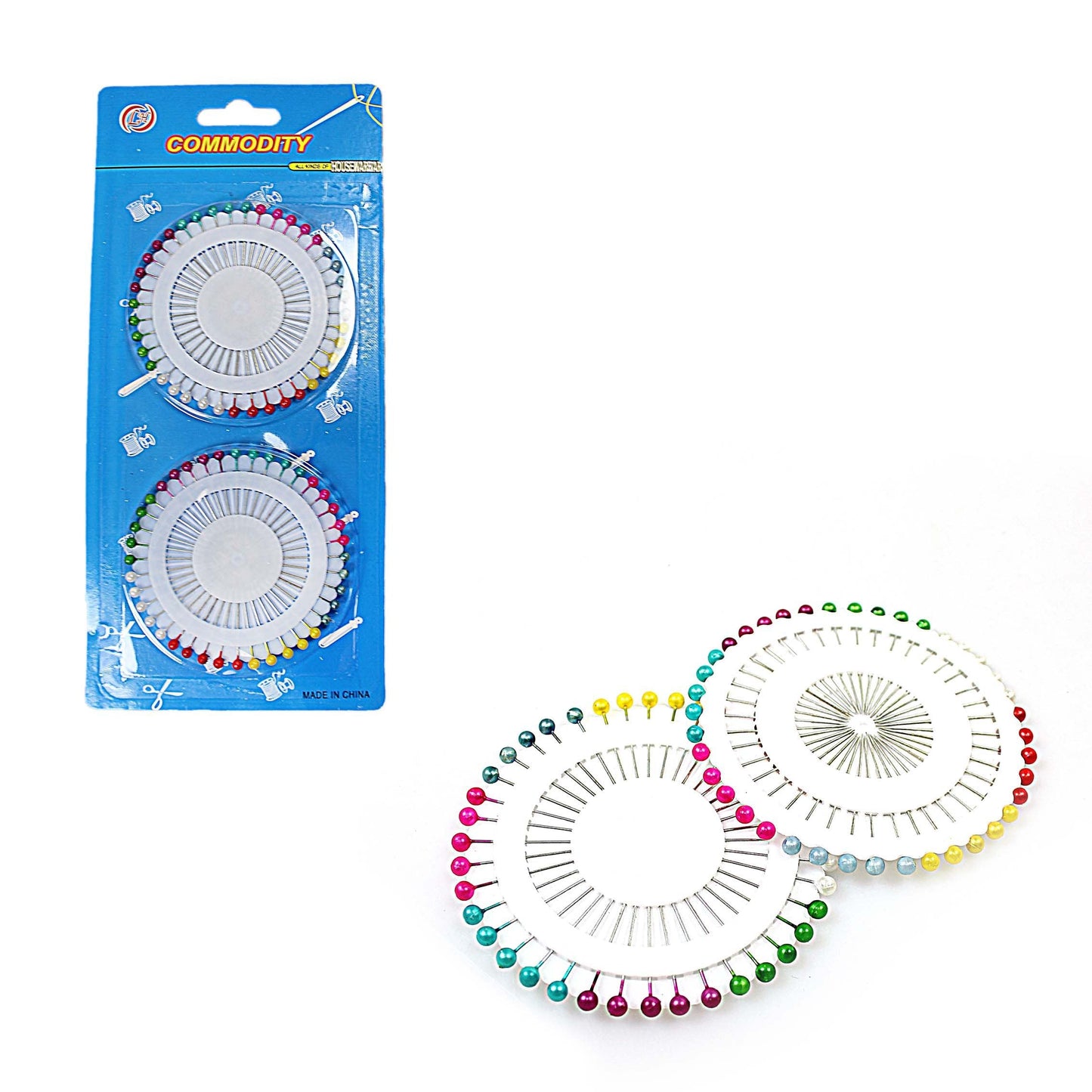 2 Pack of Assorted Colour Long Pin Needles 0653 (Large Letter Rate)