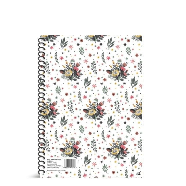 Floral Spiral Notebook 20 x 28cm School Assorted Designs P1068 (Parcel Rate)