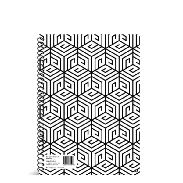 Geo Spiral Notebook 20 x 28cm School Assorted Designs P1074 (Parcel Rate)