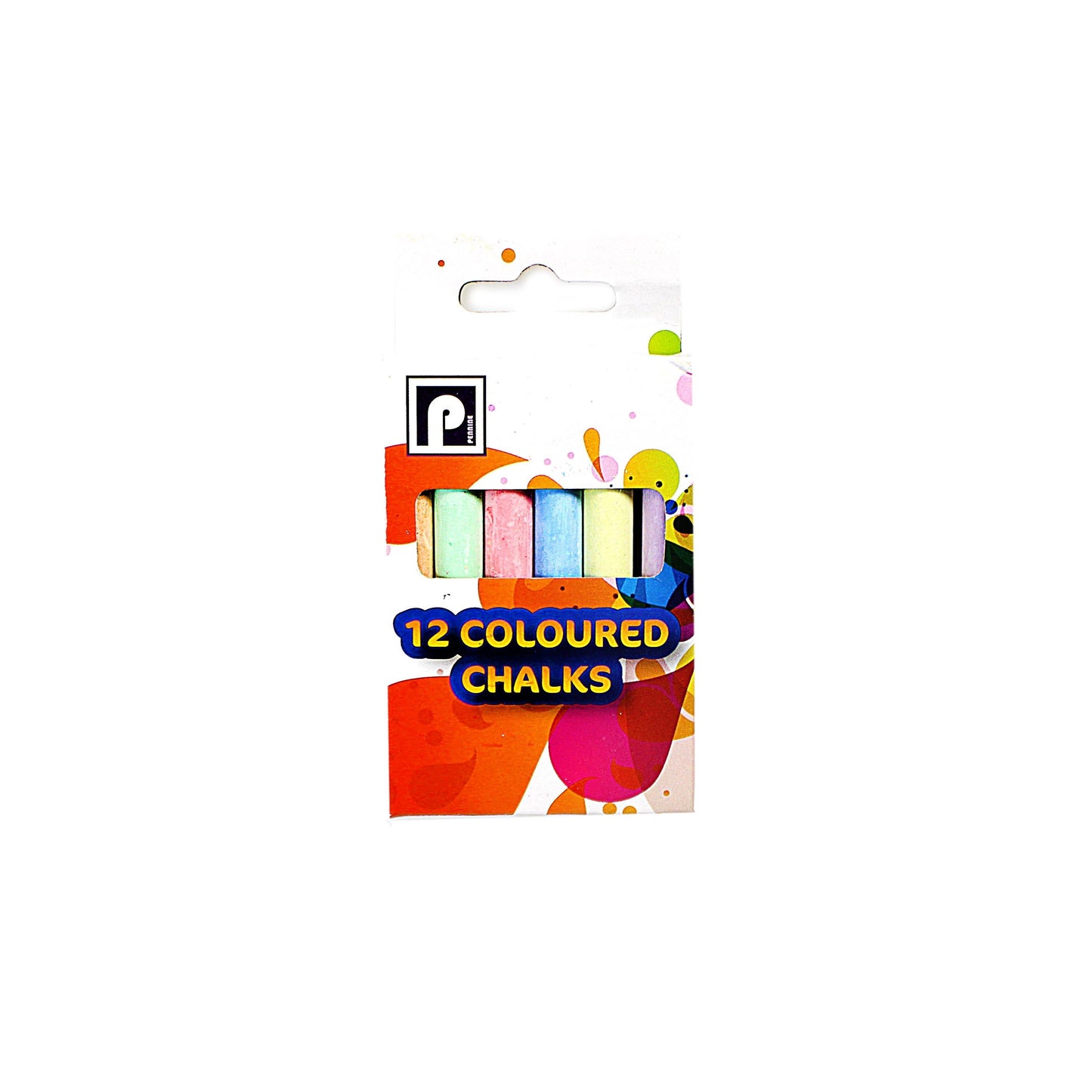 Children Art And Crafts 12 Coloured Chalks Assorted Colours P2177 (Parcel Rate)